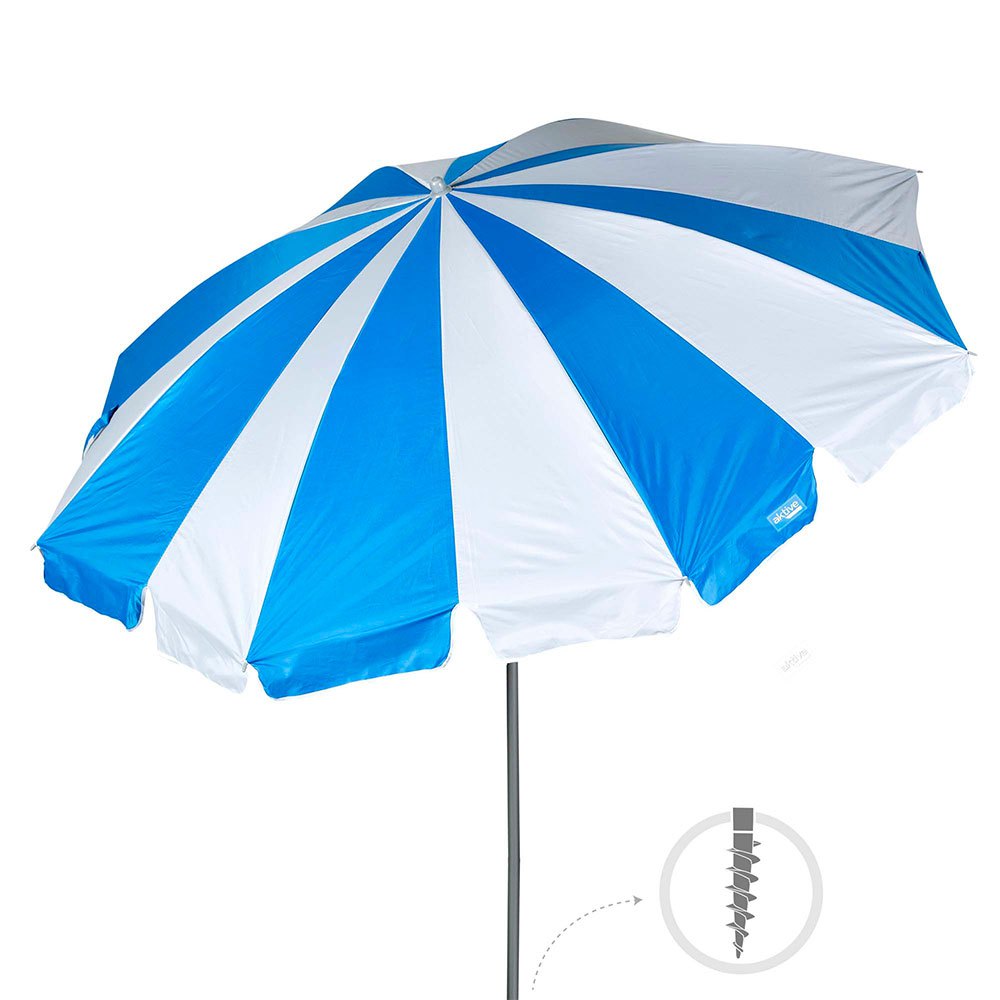 Aktive Twister Ø200cm Uv50 Beach Umbrella With Inclinable Mast Blau Ø200cm von Aktive