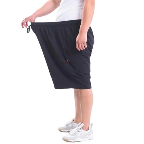 AlHECE Kurze Hosen Herren Sommer Casual Shorts Für Dicke Männer Atmungsaktive Weiche Sportshorts Männlich Übergroße Strandshorts Streetwear Short Hosen 9Xl-Schwarz-9Xl (180-195 Kg) von AlHECE