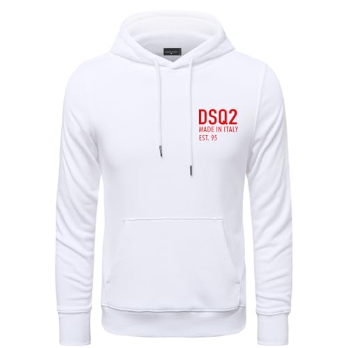 AlHECE Sweatshirts Frühling Und Herbst Herren Kleidung Hoodie Lose Casual Größe Pullover Hoodie-Weiß-XL von AlHECE