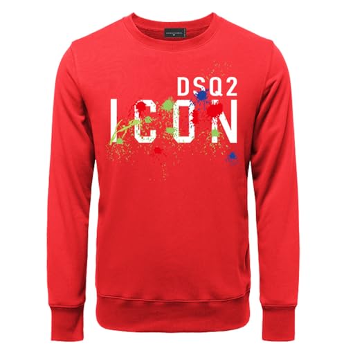 AlHECE Sweatshirts Männer Hoodies Warm Herren Sweatshirt Streetwear Casual Männer Lose Atmungsaktive Pullover-Rot-L von AlHECE