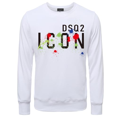 AlHECE Sweatshirts Männer Hoodies Warm Herren Sweatshirt Streetwear Casual Männer Lose Atmungsaktive Pullover-Weiß-L von AlHECE