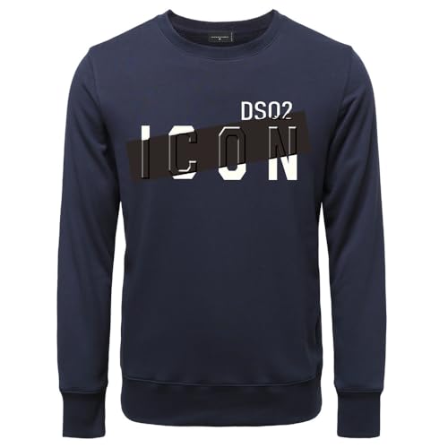 AlHECE Sweatshirts Männer Personalisierte Brief Gedruckt Herbst Paar Lose Top Männer Rundhals Langarm Sweatshirt-Marineblau-XL von AlHECE