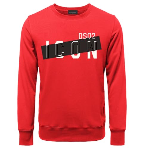 AlHECE Sweatshirts Männer Personalisierte Brief Gedruckt Herbst Paar Lose Top Männer Rundhals Langarm Sweatshirt-Rot-3XL von AlHECE