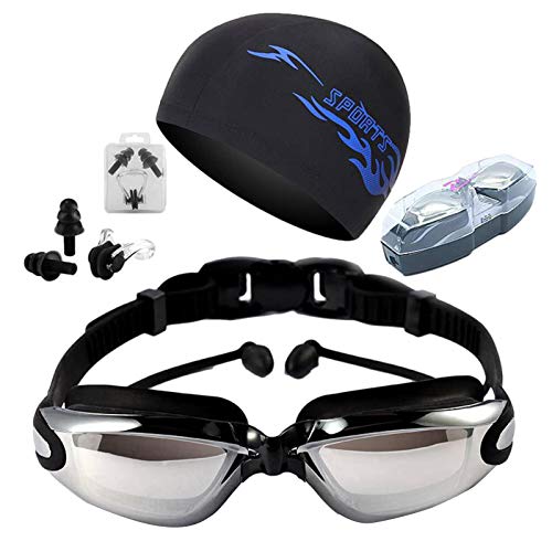 Alacritua Schwimmbrille, Anti-Fog UV-Schutz Beschichteter Linse Kein Auslaufen Schwimmen Brillen, Mit Kostenloser Nase Clip, Badekappen,Ohrstöpsel, Für Erwachsene, Kinder Männer Und Frauen Alacritua Schwimmbrille, Anti-Fog UV-Schutz Beschichteter Linse Kein Auslaufen Schwimmen Brillen, Mit Kostenloser Nase Clip, Badekappen,Ohrstöpsel, Für Erwachsene, Kinder Männer Und Frauen von Alacritua