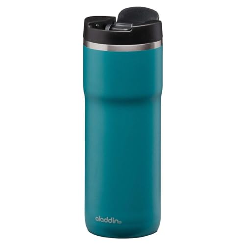 Aladdin Barista Java Thermavac Leak-Lock Edelstahl Thermobecher 0.47L Aqua Blue - Auslaufsicherer Becher - Kaffeebecher To Go Thermo - Hält 4 Stunden Heiß - BPA-Frei - Spülmaschinenfest von Aladdin