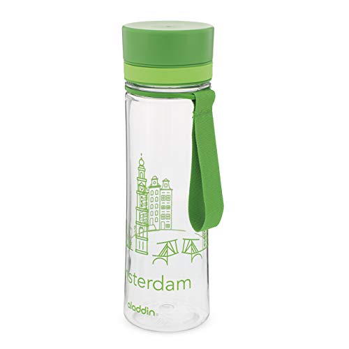 Aladdin Aveo City Series Amsterdam Wasserflasche 0.6L – Weite Öffnung für leichte Befüllung - Auslaufsicher - BPA-Frei - Glatte Trinktülle - Geruchs- und Fleckenfest - Spülmaschinenfest von Aladdin