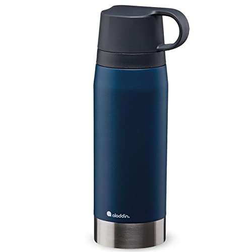 Aladdin CityPark Thermavac Twin Cup Bottle 1.1L Navy Blue – BPA FREE Stainless Steel Bottle with Built in Twin Cup - Keeps Cold or Hot for 25 Hours - Leakproof - Dishwasher Safe von Aladdin