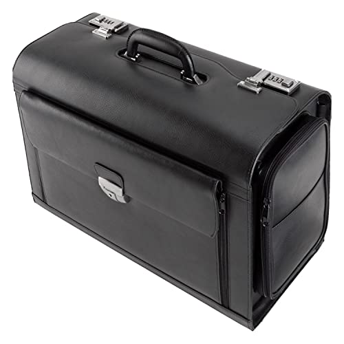 Alassio 45057 - Pilotenkoffer VERONA, aus hochwertigem Leder, ca. 49 x 35 x 24 cm, schwarz Alassio 45057 - Pilotenkoffer VERONA, aus hochwertigem Leder, ca. 49 x 35 x 24 cm, schwarz von ALASSIO