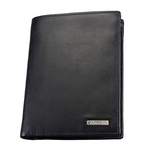 ALASSIO 42300 Kombi Geldbörse im Hochformat, aus echtem Leder, mit Alassio Metallemblem und innen mit Carbonoptik Münzbörse, 13 cm, Schwarz ALASSIO 42300 Kombi Geldbörse im Hochformat, aus echtem Leder, mit Alassio Metallemblem und innen mit Carbonoptik Münzbörse, 13 cm, Schwarz von ALASSIO