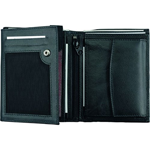 Kombi Geldbörse im Hochformat aus feinstem Nappaleder, schwarz, ca. 12 x 9,5 x 2 cm Kombi Geldbörse im Hochformat aus feinstem Nappaleder, schwarz, ca. 12 x 9,5 x 2 cm von ALASSIO