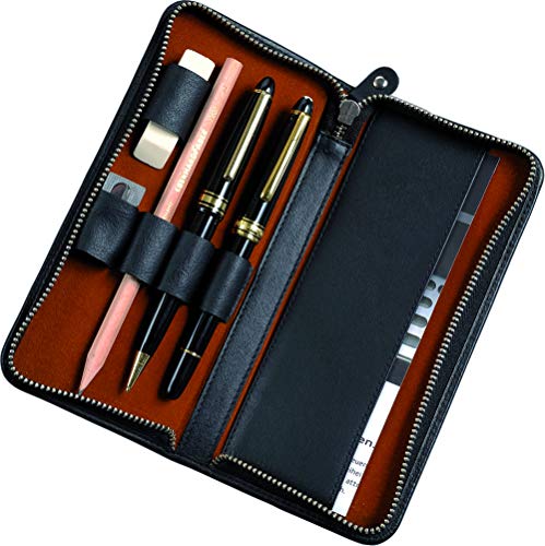 Alassio 2638 - Schreibgeräteetui aus echtem Leder, Etui in schwarz, Stiftetui ca. 17,5 x 8 x 2,5 cm, Lederetui für 3 Stifte und Zubehör Alassio 2638 - Schreibgeräteetui aus echtem Leder, Etui in schwarz, Stiftetui ca. 17,5 x 8 x 2,5 cm, Lederetui für 3 Stifte und Zubehör von ALASSIO