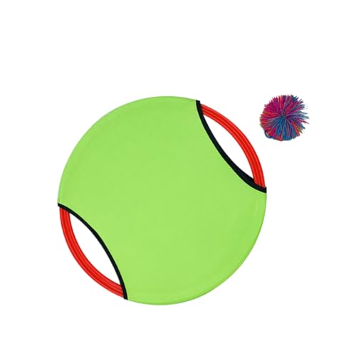 Alasum 1 Satz Trampolin Ballspiel Spielzeug für Kinder Kleinkind-Spielset im Freien Spielset für Kinder Ball-Paddel-Spiel fangen Trampolin-Flugschale Paddelball Trampolin Green von Alasum