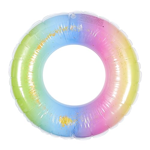 Alasum 1Stk Stern Schwimmring Pailletten Sequin glitzerstoff Swimming blitzknaller Fruchtröhre Fruchtpoolröhren Strandschwimmparty Spielzeug Schwimmer Wasserring schwebender Ring PVC Blue von Alasum