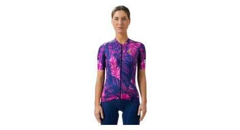 damen kurzarmtrikot ale leaf rosa blau von Alé