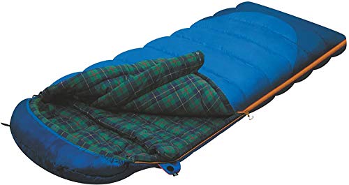 ALEXIKA Camping & Outdoor Schlafsack Tundra Plus, rechte Reißverschluss Deckenschlafsacke, blau/Kariertes grün von Alexika