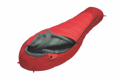 ALEXIKA Unisex-Adult Schlafsack Iceland, rechte Reißverschluss, rot/grau, 230x90x60 cm von Alexika