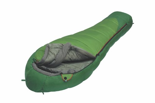 ALEXIKA Unisex-Adult Schlafsack Mountain Wide, rechte Reißverschluss Outdoor, grün/grau, 230x90x55 cm von Alexika