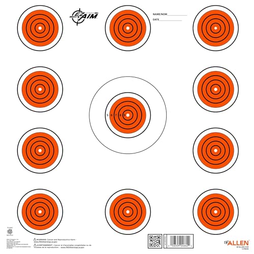 EZ-Aim Paper 12 inch x 12 inch 11 Spot Indoor Target by Allen, 13 Pack von AC Allen