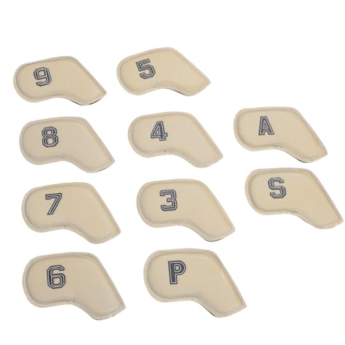 10-teiliges Golf-Putter-Abdeckungs-Set, Putter-Abdeckungen, Wasserdichter Schlägerkopfschutz aus PU-Material für den Außenbereich (1) von Alomejor