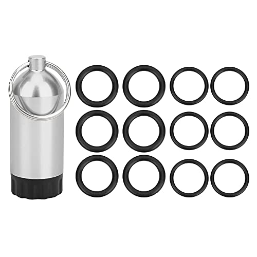 12 Stück Tauchzylinder-O-Ringe Versiegeln Mini-Aluminium-Tauchflaschenflasche mit Messing-Pick-Schlüsselanhänger für die Meisten Ventile, Verschiedene Anforderungen (SILVER) von Alomejor