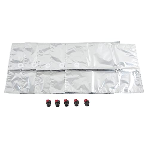 5 Stück BIB Bag in Box Beutel für Homebrew Aufbewahrung von Wein, Saft, Wasser, Aluminisiert, 20 L mit Absperrklappe 5 Stück BIB Bag in Box Beutel für Homebrew Aufbewahrung von Wein, Saft, Wasser, Aluminisiert, 20 L mit Absperrklappe von Alomejor