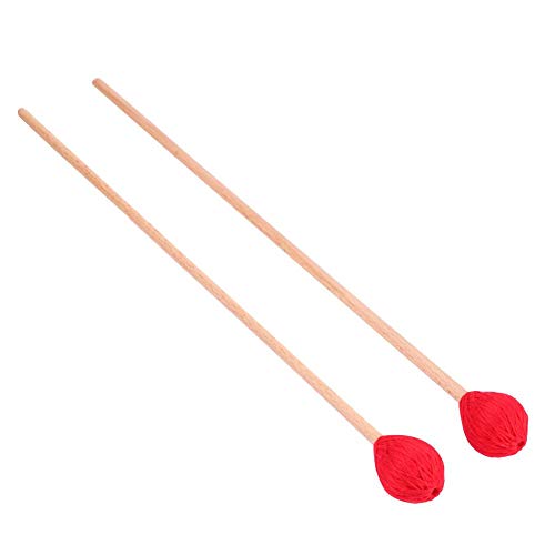 Alomejor 1 Paar Marimba Mallets Sticks Marimba-Schlägel mit mittelhartem Garnkopf mit Holzgriff für Percussion Bell von Alomejor