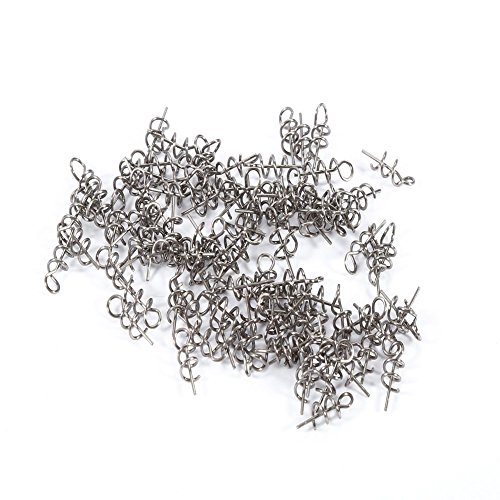 Alomejor 100 Stück/Beutel, 14 mm, weiche Ködernadeln, Edelstahl, Federverschluss, Drehverschluss für weiche Köder Alomejor 100 Stück/Beutel, 14 mm, weiche Ködernadeln, Edelstahl, Federverschluss, Drehverschluss für weiche Köder von Alomejor