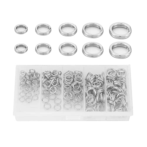 Alomejor 200 Stücke Angeln Edelstahl Split Ringe Doppel Snap Ring Hochfeste Angelköder Ring Fischköder Stecker Angelgerät Set Alomejor 200 Stücke Angeln Edelstahl Split Ringe Doppel Snap Ring Hochfeste Angelköder Ring Fischköder Stecker Angelgerät Set von Alomejor