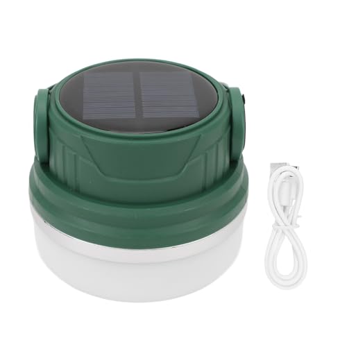 Alomejor 28-LED-Campinglaterne mit Komfortabler Beleuchtung, 2000-mAh-Lithiumbatterie, Typ C, Aufladbar, PC-Material, Integrierte Schutzplatine für Sicheres Arbeiten (GREEN) von Alomejor