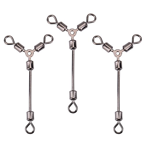 3 Way Fishing Swivels Angelschnur zum Haken Swivels Connector Tackle Equipmen(4#) von Alomejor