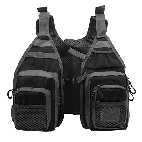 Alomejor Angelweste aus Polyester, Verstellbarer Schultergurt, Mehrere Taschen, Campingweste Zum Kajakfahren Im Freien für Herren Alomejor Angelweste aus Polyester, Verstellbarer Schultergurt, Mehrere Taschen, Campingweste Zum Kajakfahren Im Freien für Herren von Alomejor