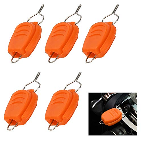 Alomejor Baitcasting Rollenfischerei Keeper und Halterclip 5 Pack Fluoreszierend Gelb/rot für Angelbegeisterte (ORANGE) von Alomejor