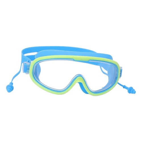 Alomejor Beschlagfreie Schwimmbrille für, HD-Schwimmzubehör mit Großem Rahmen und Nasenclip, Mehrschichtige Gläser mit Strukturiertem Riemen (hellblau) von Alomejor