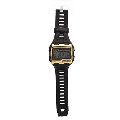 Alomejor Digitale Sportuhr für den Außenbereich, Elektronische Armbanduhr für Herren, Modisches Leuchtendes Lichtdesign, Tag, Datumsanzeige für Studenten Zum Laufen (Gold) von Alomejor