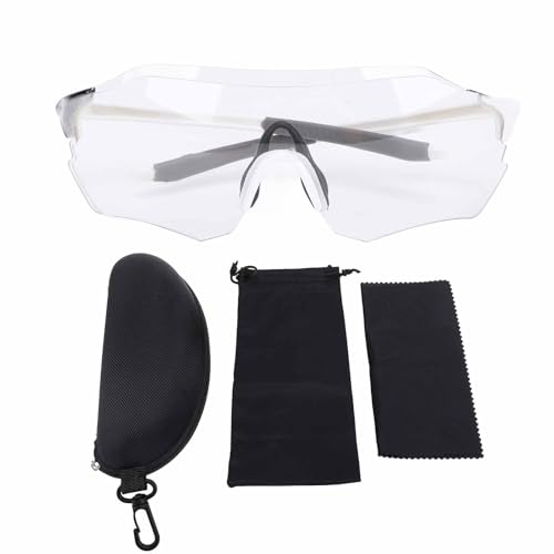 Alomejor Fahrradbrille, UV-beständige Sport-Sonnenbrille mit Anpassbarem Rahmen für Radfahren, Laufen, Wandern, Wassersport (WHITE) von Alomejor