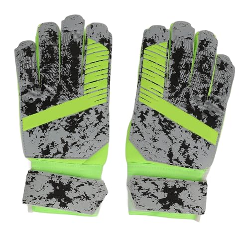 Alomejor Fußball-Torwarthandschuhe, Abriebfeste Fingerschutzhandschuhe mit Starkem Griff, Fluoreszierende Grüne Fußballhandschuhe für das Training (Größe 8) von Alomejor