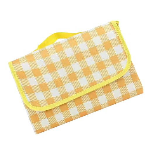 Alomejor Gingham-Picknickmatte, Picknickdecke, Wasserdicht, Tragbar, Verdickter Vliesstoff, Feucht für Strandcamping (200 * 200cm) von Alomejor