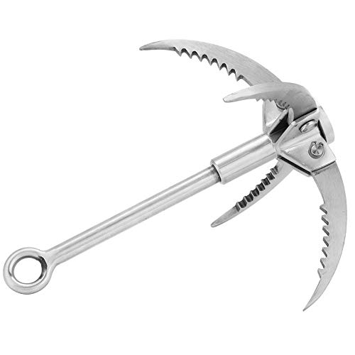 Alomejor Edelstahl Grappling Hook mit Klappklauen Survival Klapp Grappling Hook Kletterklaue Karabiner für Klettern, Abenteuer, Rettung Alomejor Edelstahl Grappling Hook mit Klappklauen Survival Klapp Grappling Hook Kletterklaue Karabiner für Klettern, Abenteuer, Rettung von Alomejor