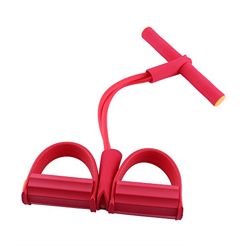 Alomejor Hochfester Latexschlauch für Krafttraining, Fit-Workout-Set mit Anti-Rutsch-Pedal für Übungs-Stretchband (Rot) von Alomejor