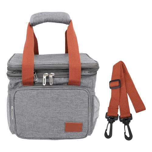 Alomejor Isolierte Lunchtasche, 14 L, Tragbare Tragetasche, Picknick Innen, Isolierte Baumwolle mit Nahtloser Heißpresstechnologie für Camping und Outdoor (Gray) von Alomejor