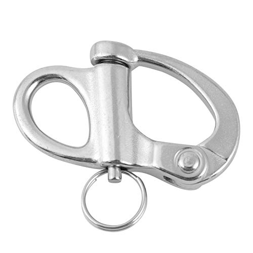 Alomejor Schnappschäkel mit Wirbelauge Edelstahl Schnappschäkel Schnelle Yacht Rigging Release mit Rundring(12 * 52mm) von Alomejor