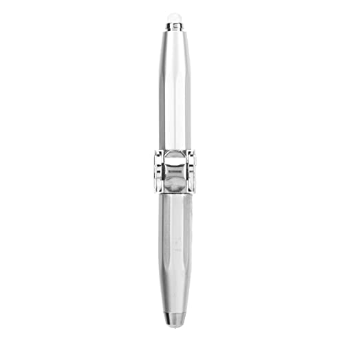 Alomejor Spinning Pen, Fidget Pen Zur Regulierung der Stimmung mit LED-Licht Zur Beleuchtung für Unterschriften (Silber) von Alomejor