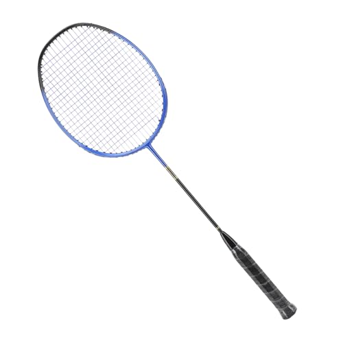 Badmintonschläger aus Kohlefaser mit Praktischer Schlägeraufbewahrungstasche für Anfänger oder Profispieler (Blue) von Alomejor