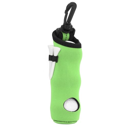 Ball-Tee-Halter, Neopren-Ball-Tee-Tragetasche mit 3 Bällen und 3 Tees für Männer und Frauen, Gefertigt aus Hochwertigem Material (Green) von Alomejor