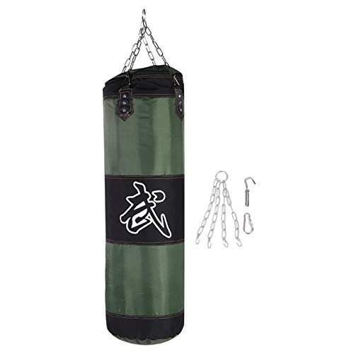 Boxsack Heavy Duty Boxsack mit Ketten für Boxtraining Fitness Sandsack(1m-Grün) Kampfkunst von Alomejor
