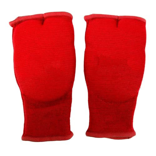 Gel-Material Boxhandschuhe Handbandagen Männer Frauen Kickboxen Kampftraining mit Integrierter Nylonstruktur für das Boxen (Rot) von Alomejor