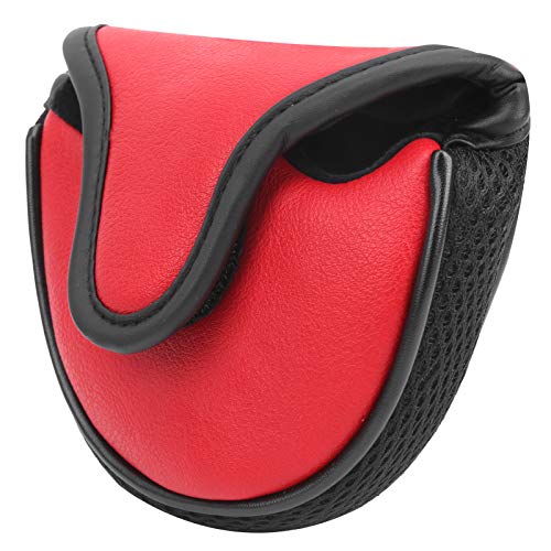 Alomejor Putter Kopfbedeckung wasserdichte PU-Leder Putter Schutzhüllen mit Nylon Mesh Semicircle Putter Guard(rot) von Alomejor