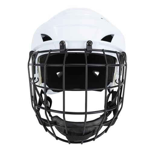 Jugend-Hockey-Helm, ABS-Material, Eva-Polsterung, Aluminiumlegierung mit Gesichtsschutz für Rollhockey-Sportschutz (S) von Alomejor