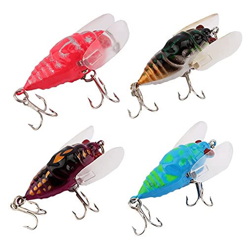Künstlicher Fischköder Mini Insekt Zikade Shapr Lockt Bass Süßwasser Köder für Süßwasserfischen, zufällige Farbe Künstlicher Fischköder Mini Insekt Zikade Shapr Lockt Bass Süßwasser Köder für Süßwasserfischen, zufällige Farbe von Alomejor
