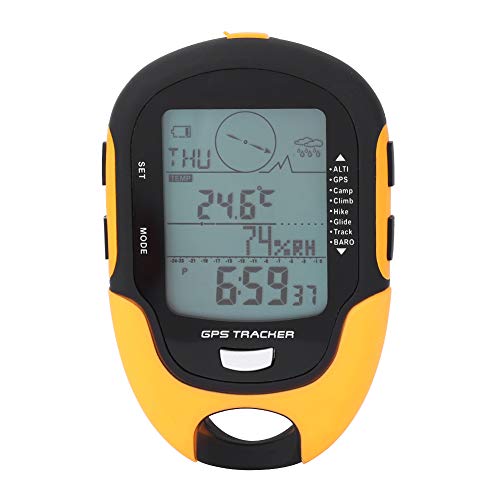 Multifunktions Höhenmesser Kompass, IPX4 wasserdichte USB Wiederaufladbare Digitale GPS Navigationsempfänger Handheld Höhenmesser Barometer LCD Taschenlampe für Outdoor Camping Klettern von Alomejor